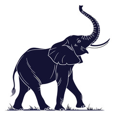 Obraz premium Elegant elephant silhouette on clean white background