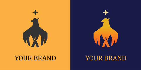 bird and star logo vector