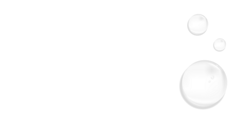 Water, serum or essence drops on white background horizontal banner. Pure transparent droplet. Moisturizer serum product advertising concept