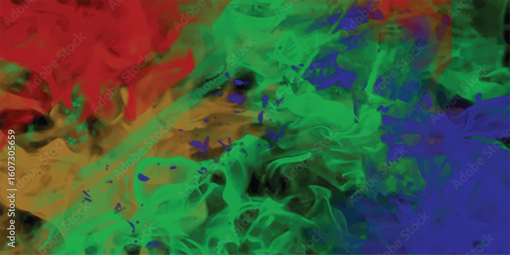 Poster abstract fluid art composition of vibrant colors and overlapping shapes illustrating dynamic movemen