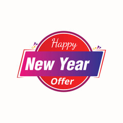 happy new year offer. offer badge icon