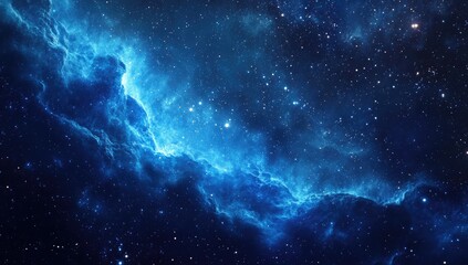 Fototapeta premium Deep space nebulae with vibrant blues and stars