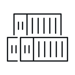 Cargo containers icon in vector style showing stacked shipping containers for freight and logistics representation