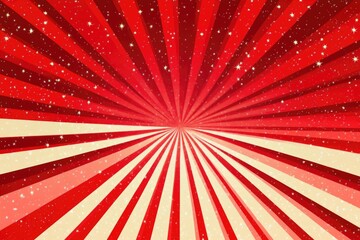 Fototapeta premium Red radiating burst background with stars