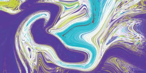Abstract swirling fluid art with vibrant teal purple and white hues creating a dynamic artistic background