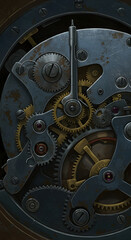 Intricate Clockwork Mechanism Gears and Cogs Detailed Design