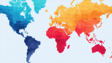 Obraz premium Extreme Heat Crisis Concept, World heat map showing extreme climate crisis across continents with intense red color indicating severe heat waves and temperature variation affecting global weather