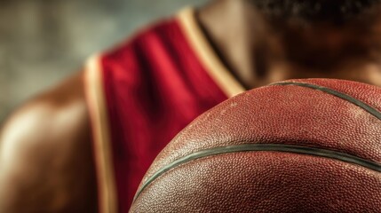 Close Up of Basketball Player Holding Ball