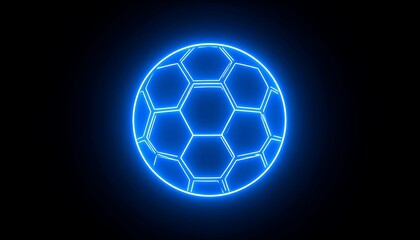Fototapeta premium Neon soccer ball graphic