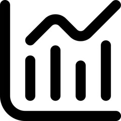 Analytics Graph Icon &ndash; Line and Bar Chart Symbol on transparent background
