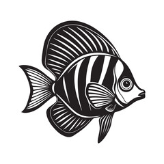 Obraz premium Angel fish silhouette vector illustration logo sticker