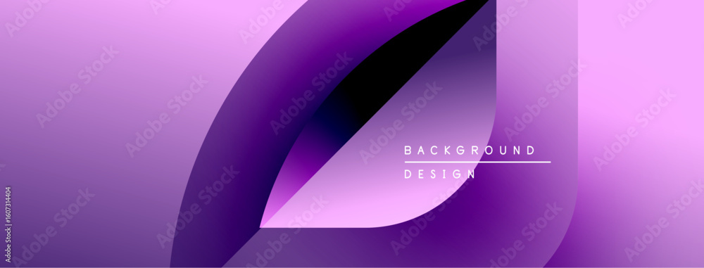 Poster abstract purple gradients create dynamic flowing shapes. minimalist design features text indicating 