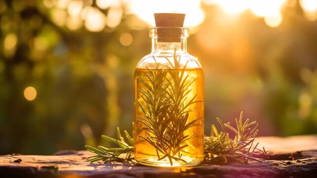 Rosemary Oil in Sunlight: Natural Healing Elixir