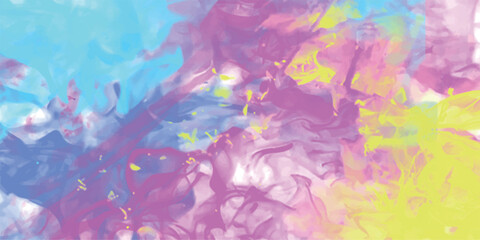 Abstract watercolor background with vibrant colors of blue purple and yellow for design and artistic expression