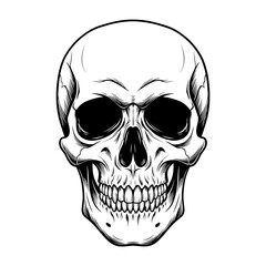 Fototapeta premium A human skull is isolated on white background