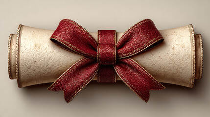 Scroll Tied with a Red Ribbon Bow for a Special Occasion