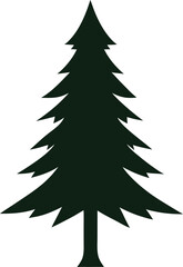 Obraz premium Simple pine tree silhouette with minimal clean design Vector illustration