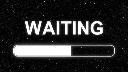 Waiting process progress bar loading status indicator digital concept screen interface black background time delay countdown system update animation loop displa - Powered by Adobe