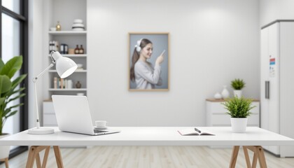 Modern Doctors Office with Exam Room Background
