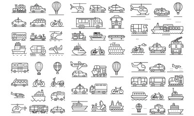Transportation Vehicle Clipart Bundle – Cars, Bikes, Trucks, Planes & Boats Icons
