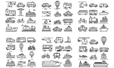 Transportation Vehicle Clipart Bundle – Cars, Bikes, Trucks, Planes & Boats Icons