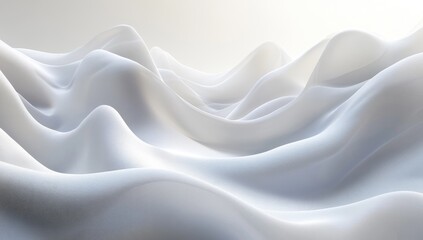 Obraz premium Abstract white undulating landscape. Soft, flowing, textured forms in light gray