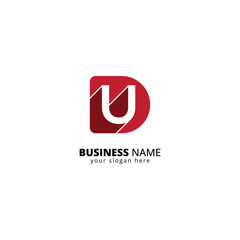 Modern DU Letter Logo. Minimalist Tech Branding Symbol with Interlocking Letters.