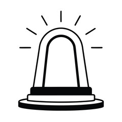 red police siren light emergency vector graphic