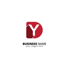 Modern DY Letter Logo. Minimalist Tech Branding Symbol with Interlocking Letters.