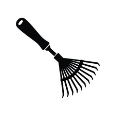Obraz premium Silhouette of a handheld garden rake