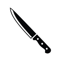 Simple black silhouette of a kitchen knife