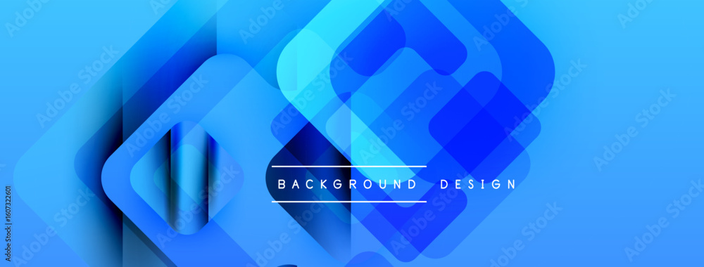 Aufkleber abstract blue squares overlap creating dynamic gradient effect. modern design suitable for backgroun