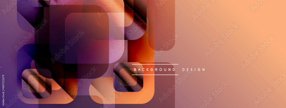 Poster abstract geometric shapes, gradients, warm colors. modern design elements create dynamic visual text
