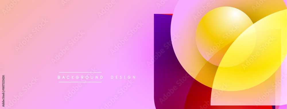 Poster abstract pink background. overlapping circles create dynamic visual effect. modern design elements p