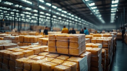 Warehouse filled with packaged goods