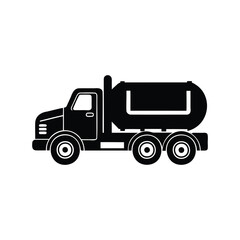 Silhouette illustration of a tanker truck for transportation and logistics