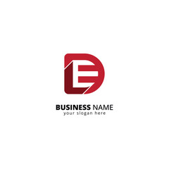 Modern DE Letter Logo. Minimalist Tech Branding Symbol with Interlocking Letters.