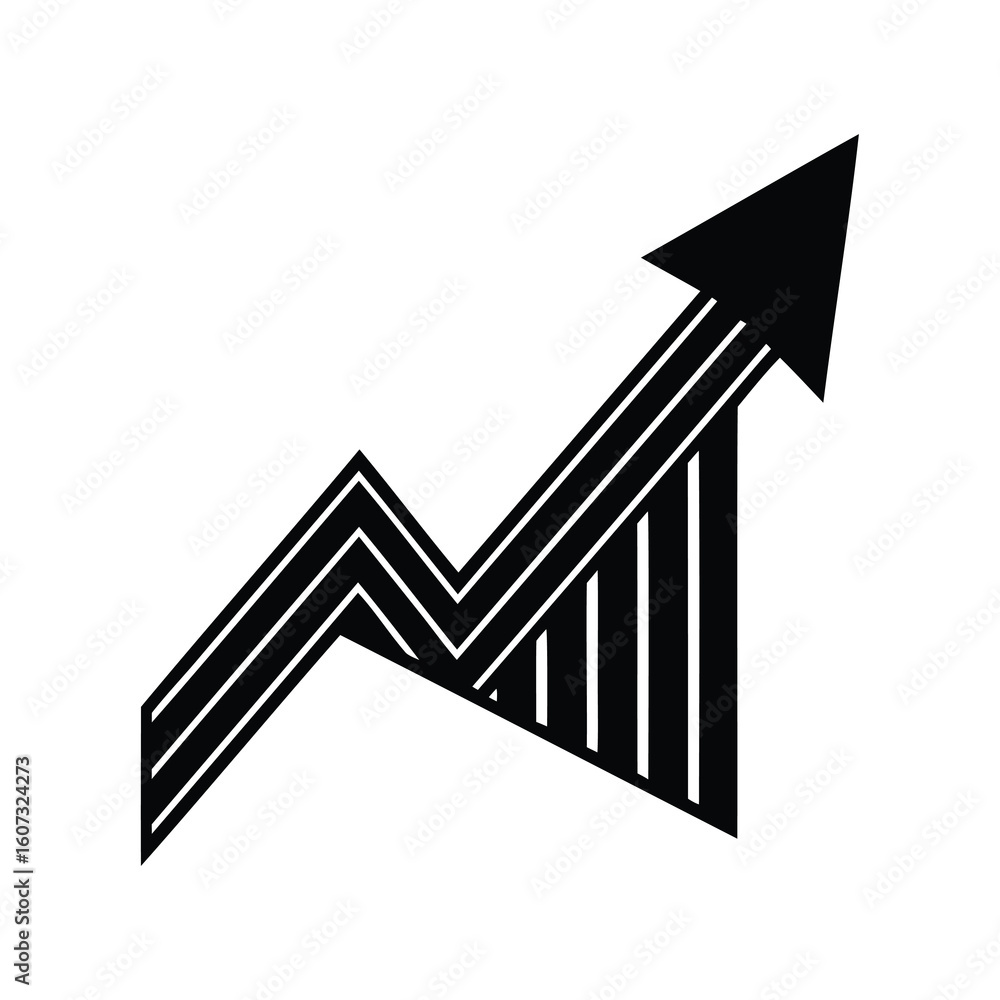 Poster abstract arrow pointing upward with a graphic representation of progress or growth