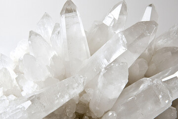 Sparkling quartz crystals reveal their natural beauty