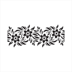 Floral Seamless Border Pattern Vector Illustration