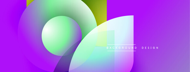 Abstract fluid shapes, vibrant colors blend. Modern design elements create dynamic visual experience. Purple, green hues dominate composition.