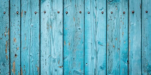 Fototapeta premium Rustic Blue Wooden Wall with Nails Texture, wood , background