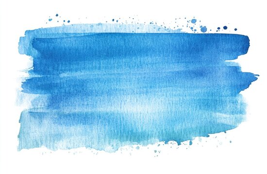Horizontal watercolor wash, shades of blue, with splatter