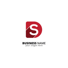Modern DS Letter Logo. Minimalist Tech Branding Symbol with Interlocking Letters.