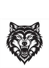 Fierce Snarling Wolf Head Graphic Design