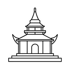 silhouette of a temple