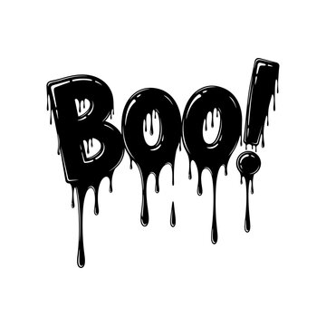 A spooky boo isolated on white background, a halloween illustration design