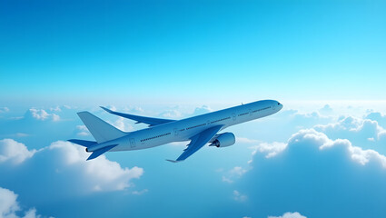 Airplane in the clouds