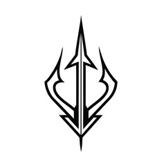 trident logo design poseidon spear sea ocean weapo