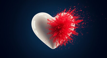 Like heart with empty to red burst animation